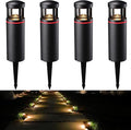 LEONLITE RGB Low Voltage Pathway Lights 5W 12V AC/DC Path LightingUnique Light Pattern Aluminum Housing IP65 Waterproof for Outdoor Path Sidewalk Walkway 3000K Warm White Pack of 4