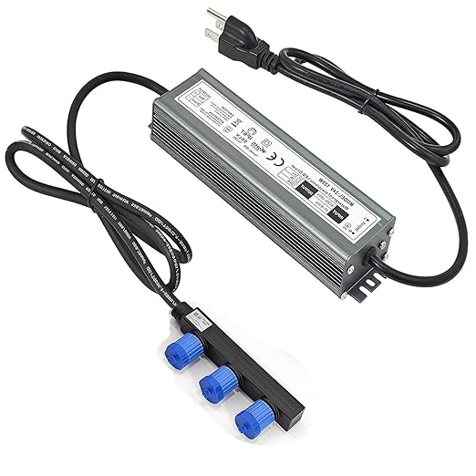 Waterproof Power Supply for Philips Hue Outdoor Lighting - 120W24V 3-Head Output Waterproof Power Adapter for Lily Spot Lily XL Calla PathwayImpress Pedestaland Impress Wall Lights.