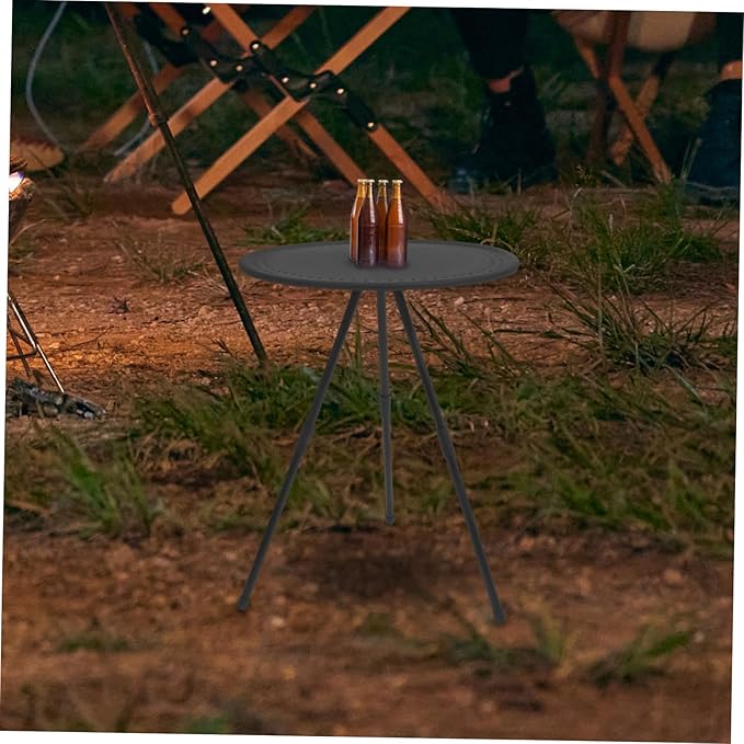1pc Adjustable Portable Round Folding Table Lightweight Camp Table for Outdoor Picnics Barbecues and Camping Sturdy and Design for Home and Travel Use