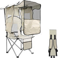 Beach Chair with Canopy Shade Folding Camping Chair Support to 330LBS Outdoor Chair with Cup Holder &amp Cooler Bag for Travel Hiking