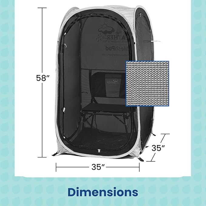 Under the Weather WeatherPod Original Shark Tank MyPod™ Mesh 1-2 Person Pop-Up Screen Pod - Keeps Out Bugs Mosquitos and Harmful UV Rays - UPF 50 for Maximum Protection from The Sun