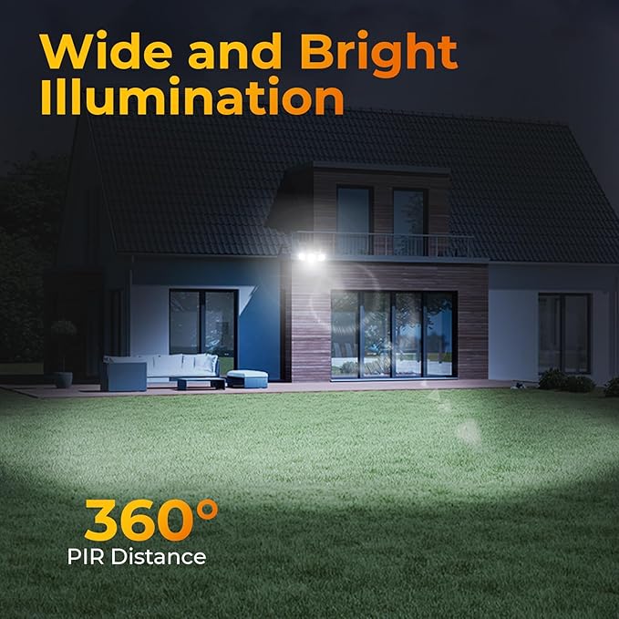 Solar Motion Sensor Outdoor Lights 3 Modes LED Security Flood Light with Remote Control IP65 Waterproof Solar Powered Outside Wall Light for Garden Patio Garage Yard (Black 2 Pack)