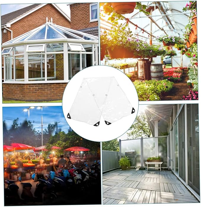 Outdoor Tarp 4-Legged Folding Sun Shelter Waterproof PVC Cover for Camping Random Color Strips Portable Rain Canopy for Events and Gardening