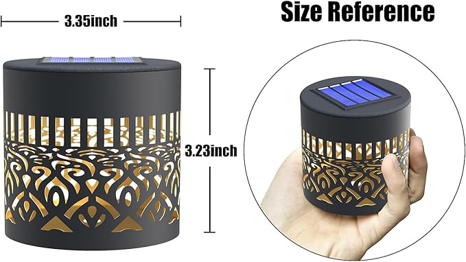 Solar Fence Lights 2 Pack Outdoor Deck Step Wall Lights Metal Waterproof LED Warm Yellow Light for Garden Post Patio Backyard Yard Decor (Flower 2)