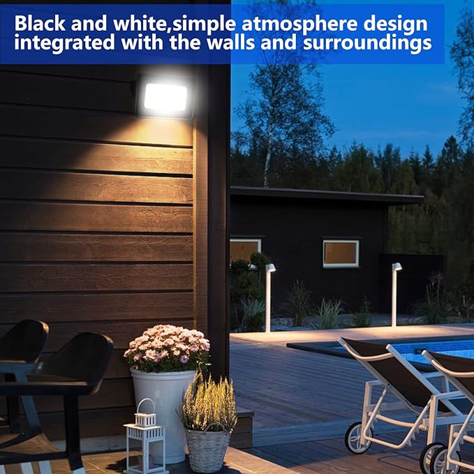 UFOND 10000 Lumens LED Flood Lights100W Outdoor Waterproof Floodlights Lighting Angle AdjustablePortable Light with Plug for GarageYardGardenPorch(2 Pack)