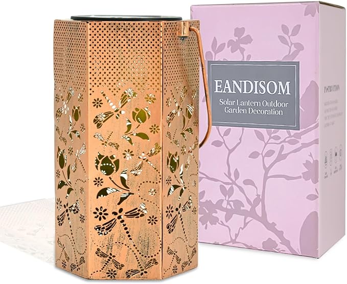 Dragonfly Solar Lanterns Outdoor Waterproof - Mothers Day Gifts for Mom Grandma Birthday Gifts for Women Solar Lights Outdoor Garden Decor for Outside