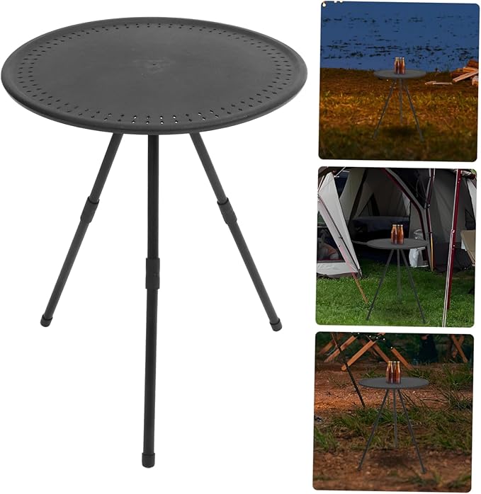 Portable Round Folding Table Lightweight Camping and Picnic Table for Outdoor Use Height Compact Design for Bbqs and Festivals