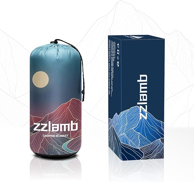 zzlamb Camping Blanket for Cold WeatherOutdoor Puffy Blanket Portable Down AlternativeWindproof Warm Cloak with SnapsCozy Quilt Backpacking Picnic RV Travel Plane Car Hammock Beach Climbing