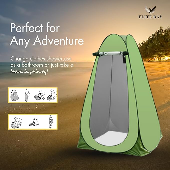 Waterproof Tent with Two Windows – 170T Polyester Lightweight Shelter for Outdoor Hiking &amp Beach | Single &amp Double Size Options | Easy Setup | Portable Green Pop-Up Tent for 1-2 Persons