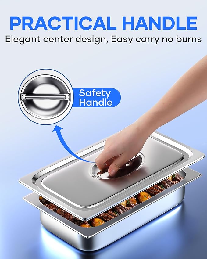 WantJoin Steam Table Hotel Pan Lids Cover 6 Pack for Stainless Steel Metal Tray Sets Food Storage Container Restaurant Chafing Dishes Commercial Buffet Warmer Catering Supplies
