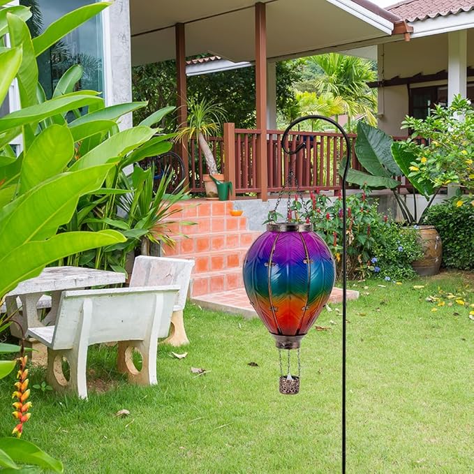 STARSOUL Extra Large Solar Hot Air Balloon Lantern with Flickering Flame Hanging Solar Lantern Outdoor Waterproof Hot Air Balloon Solar Light Decorations for Garden Yard Lawn Porch