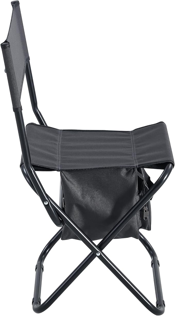 2-Piece Folding Outdoor Chair with Storage Bag Portable Chair for Indoor Outdoor Camping Picnics and FishingGrey