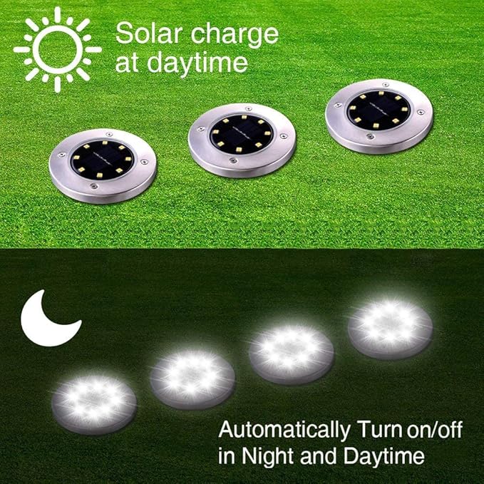 ZGWJ Solar Ground Lights16 Pack Waterproof Solar Garden Lights Upgraded Outdoor Garden Waterproof Bright in-Ground Lighting Landscape Lighting for PathwayYardDeckLawnPatioWalkway White