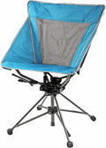 Garden Elements Camping Chair – Portable Outdoor Chair with 360° Swivel Tall Back Support Breathable Nylon Mesh Steel Frame Foldable Design with Carrying Case – Teal