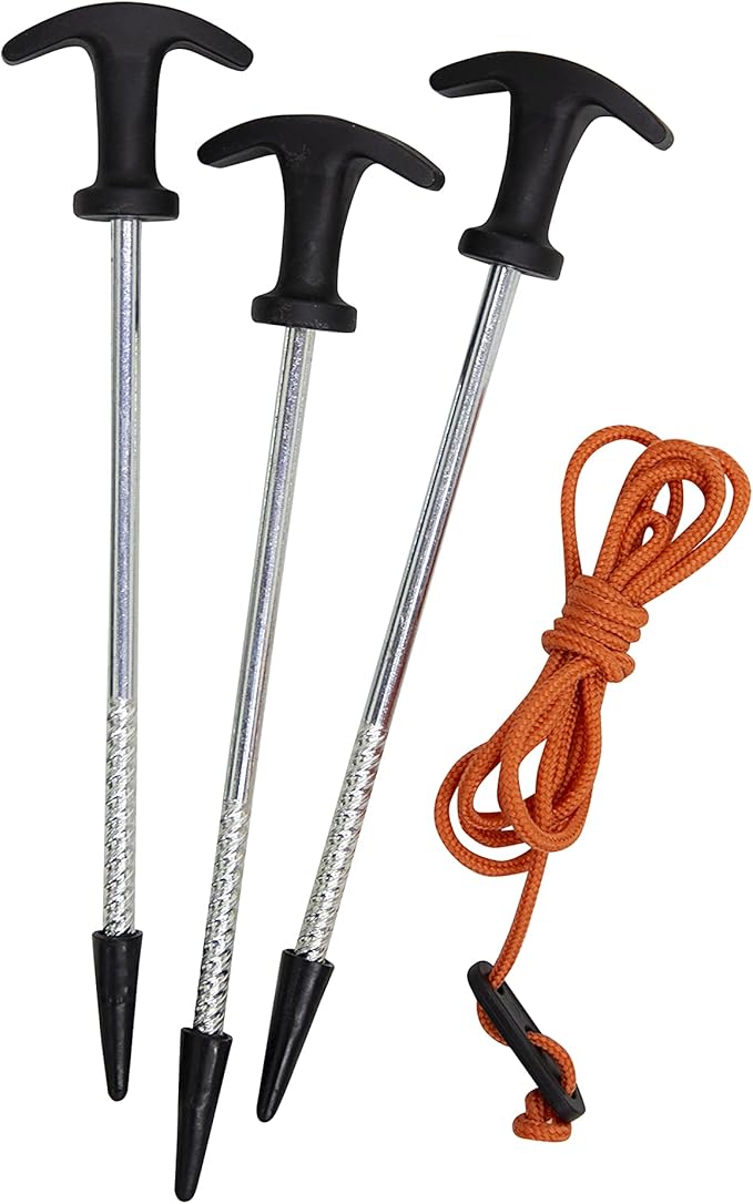 Gazelle Tents™ 12-Pack All-Terrain Stakes 12 Serated Tip Stakes 4 Guy-Lines Carry Bag GA100