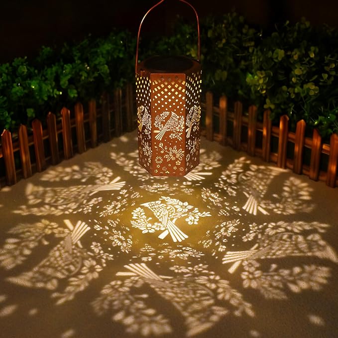 Mothers Day Gifts for Mom Grandma - Birthday Gifts for Women Cardinal Bird Solar Lanterns Outdoor Waterproof - Solar Lights Outdoor Hanging Garden Decor for Outside