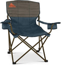 Kelty Deluxe Lounge Chair – Folding Outdoor Camp Chair Insulated Cupholders Customized Recline Steel Frame Padded Roll Storage 2024 (Deep Lake)