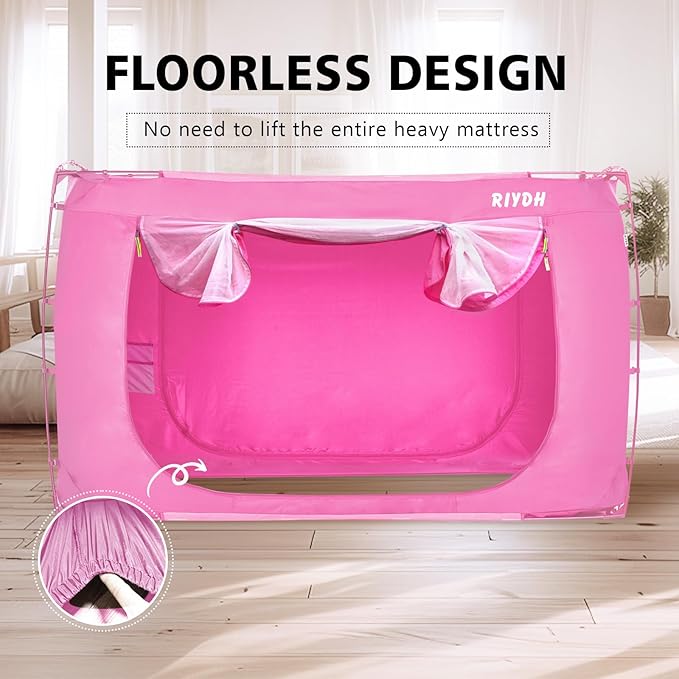 Bed Tent Bed Canopy BunkTwin Size Tents for Adult and Kids- Original Design Portable Dream Tent Indoor Sleeping Tents 80% Blackout with 3 Doors Breathable Big Space Tents