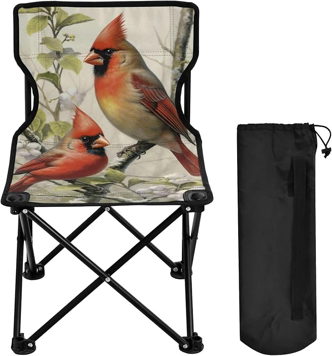 FRMG Cardinal Spring Portable Camping ChairsCollapsible Anti-Slip Padded Oxford Cloth Stool for Beach Compact Lightweight Foldable Chairs for Hiking Mountaineering Beach 2012557