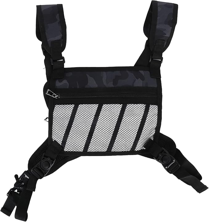 Gardening Vest Bag Black Camouflage Outdoor Running Backpack Vest Bag Storage Bag for Man Woman Running