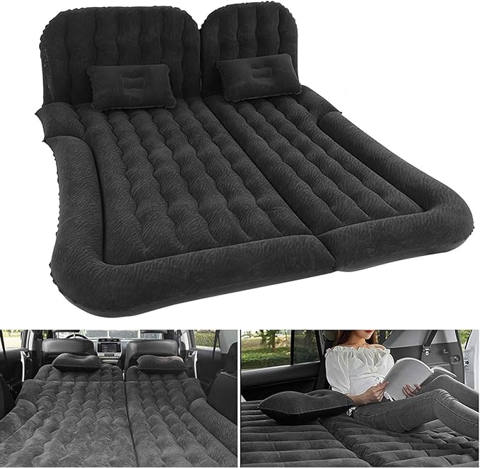 Car Air Mattress for Chrysler Pacifica Minivan 2016-2024 Portable Foldable Inflatable Bed with Pillow Black