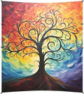 Colorful Tree Life Oil PaintingCamping Sun Shelters 9.2 x 10.5 FT Beach Canopy Tent Sun Shade with Carrying Bag for Camping Trips Fishing Backyard Fun or Picnics 21341443