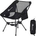 MOON LENCE Portable Camping Chair Backpacking Chair - The 4th Generation Ultralight Folding Chair - Compact Lightweight Foldable Chairs for Hiking Mountaineering Beach (Black-1Pack)