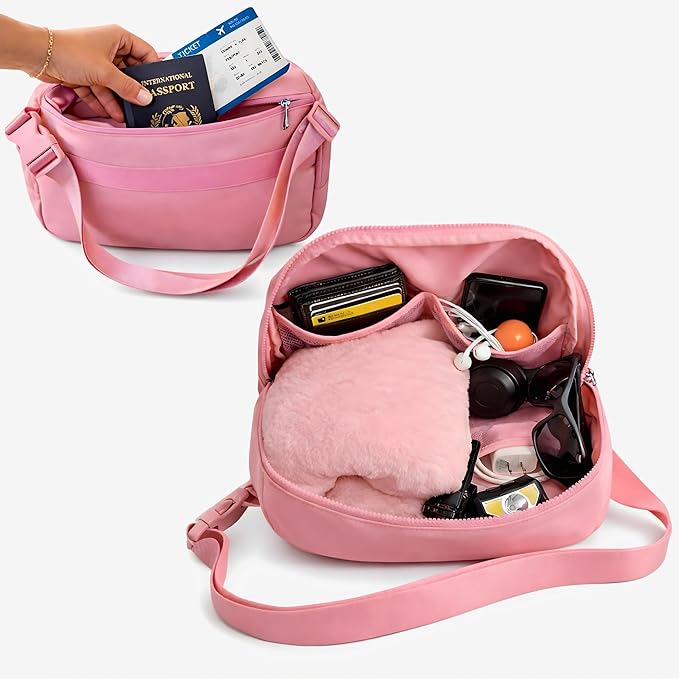 Travel Blanket Airplane Compact with Bag Ultra-Soft 40 x 60 Flannel Travel Organizer Bag with Adjustable Strap Lightweight Warmth for Long Flights