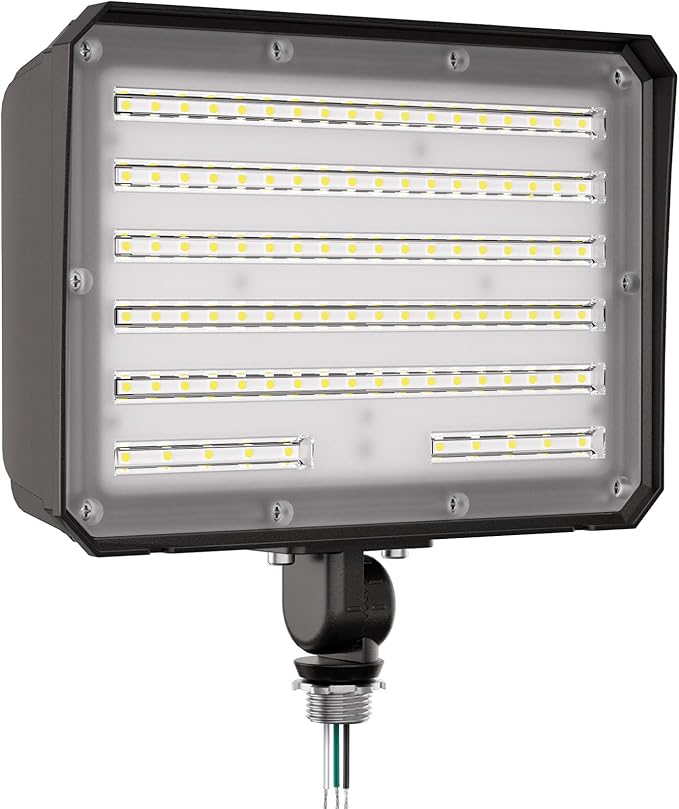 CINOTON 100W LED Flood Lights Outdoor 15000LM IP65 Waterproof Security Wall Pack Lighting Fixture with 180° Knuckle for Court Porch Patio Garage 5000K Daylight AC100-277V 1 Pack