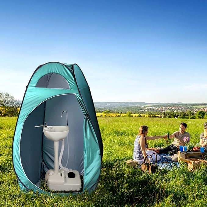 Outvita Pop Up Shower Tent Instant Privacy Camping Changing &amp Toilet Tent 6.23FT Portable Outdoor Shelter for Hiking Fishing Picnic Beach with Carring Bag 4 Stakes