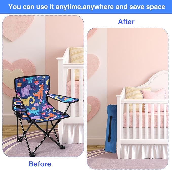 KABOER Kids Outdoor Folding Lawn and Camping Chair with Cup Holder and Carrying Bag Children's Camping Chairs
