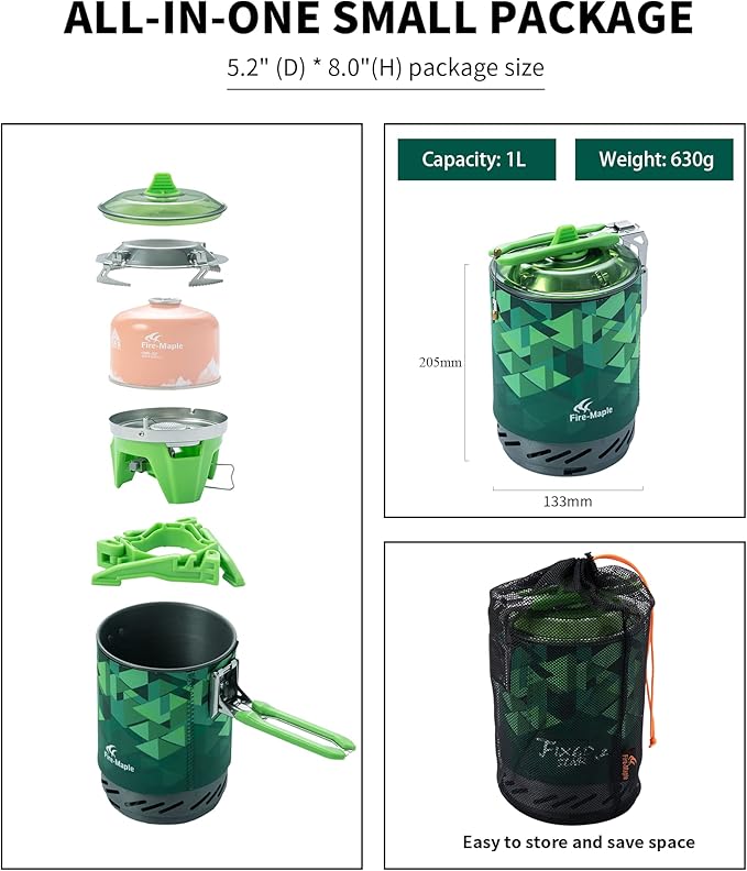 Fire-Maple Fixed Star X2 Backpacking and Camping Stove System Outdoor Propane Camp Cooking Gear Portable Pot Jet Burner Set Ideal for Hiking Trekking Fishing Hunting Trips and Emergency Use