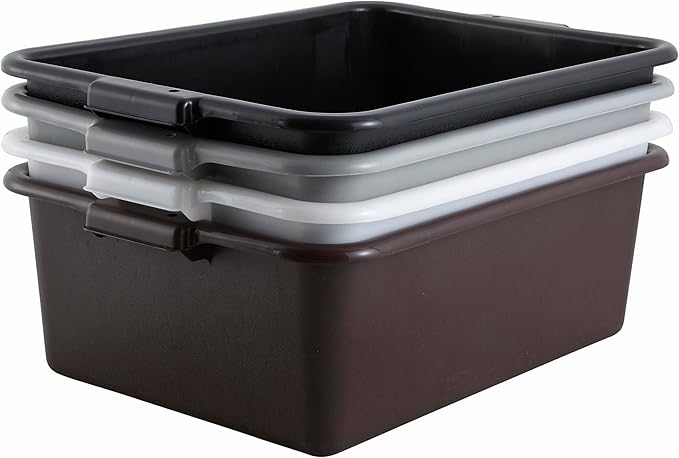 Winco Bus Box Dish Tub for Restaurants 7 Brown
