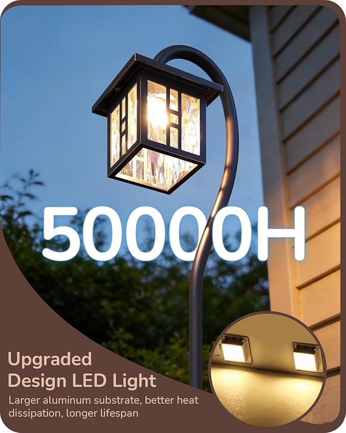 EDISHINE Low Voltage Landscape Lighting 3.4W 155LM Oil-Rubbed Bronze Outdoor Landscape Path Lights Low Voltage Pathway Lights for Garden Driveway Die-Cast Aluminum 50000H 6-Pack