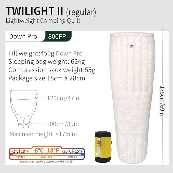AEGISMAX WIND HARD Twilight 0 Degree 800FP Down Sleeping Bag Ultralight Outdoor Camping Hiking Sleeping Bag for Men &amp Women