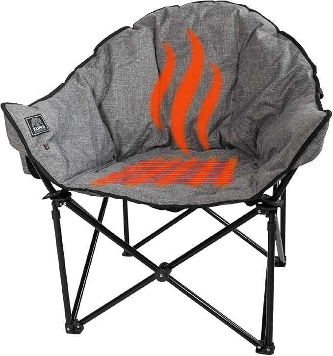 Kuma Outdoor Gear - Lazy Bear Heated Chair w/Power Bank (Heather Grey)