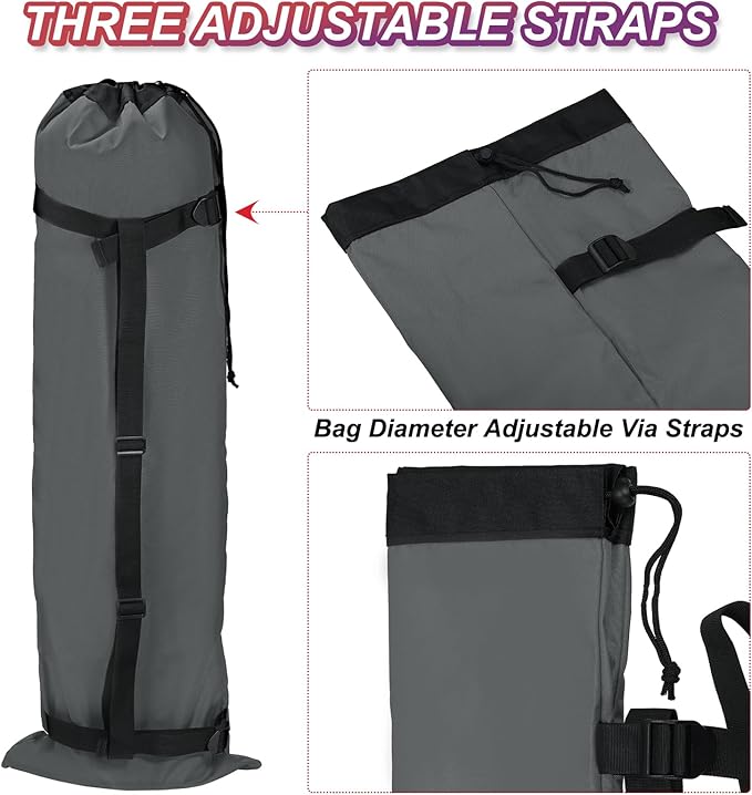 PATIKIL 47 Inch Camp Chair Replacement Bag Foldable Camping Chair Bag 900D Oxford Large Mouth Carry Bag with Adjustable Shoulder Strap &amp Side Pocket for Outdoor Camping Gray