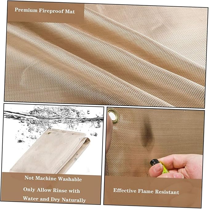 BESPORTBLE 1pc Fireproof Mat for Outdoor Camping Heat Resistant Blanket for BBQ Picnic and Camp Stove Use Durable Material for Added Style