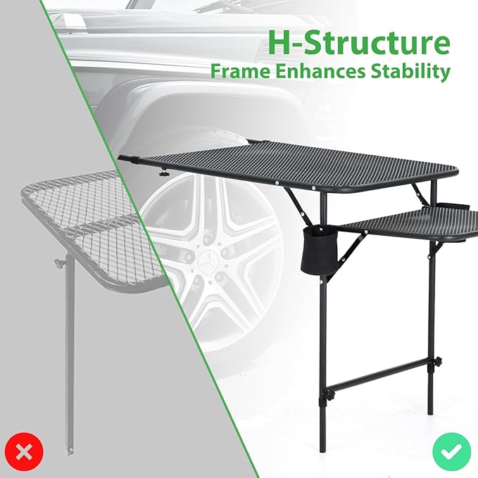 Nice C Tailgate Table Car Desk Aluminum Tailgate Table Car Camping Mounted Camping Tables Overlanding Gear Vehicle Tables Adjustable Height &amp Length Lightweight