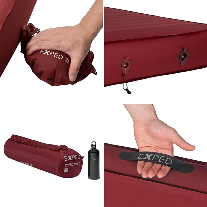 Exped MegaMat Max Long X-Wide - Self Inflating Plush Sleeping Mat 6” Foam Pad Pump Included