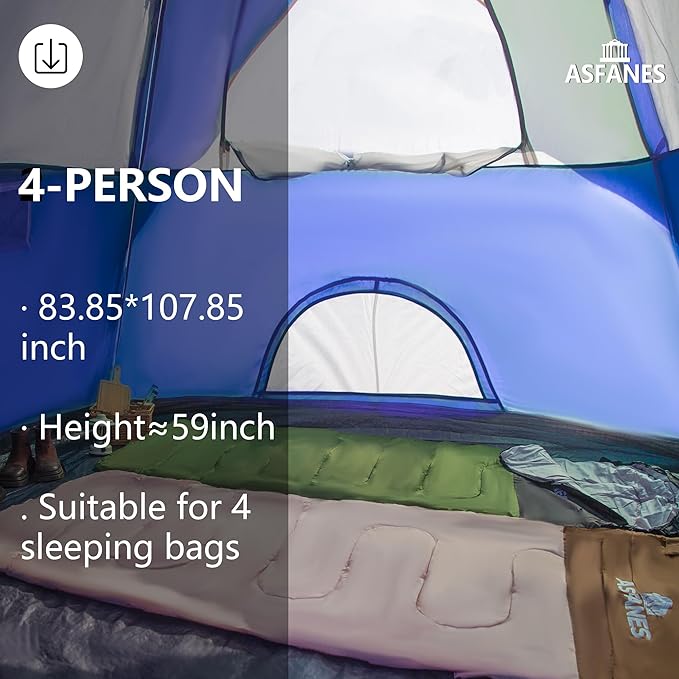2-12 Person Tents for Camping Waterproof Backpack Double Layer Tents Perfect Picnics Fishing and Backyard Camping
