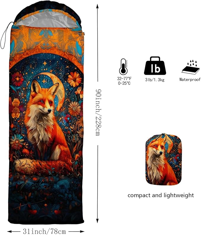AILONEN Cartoon Camping Sleeping Bag for Boys Girls AdultsLightweight &amp Waterproof3 Season Warm &amp Cold WeatherPortablePrinted Sleeping BagTravelingCampingHiking