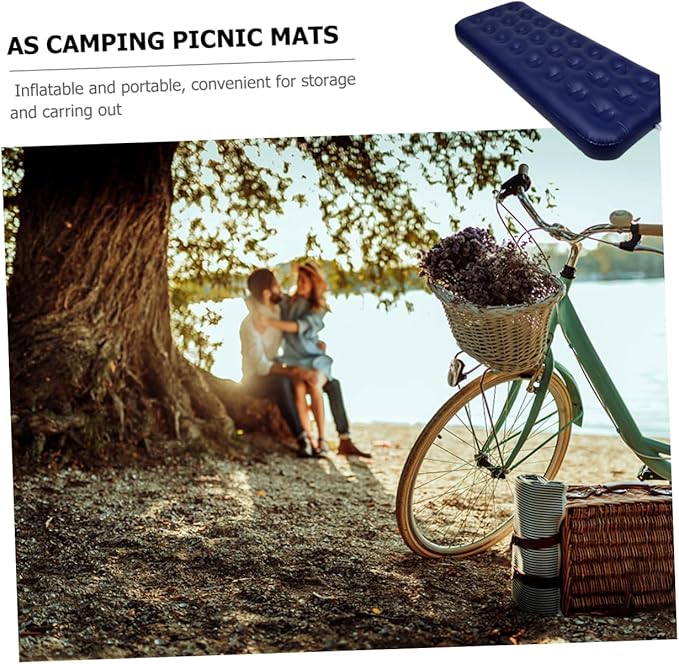 1Pc Portable Inflatable Air Mattress Single Person Camping Bed Mat with Honeycomb Design Moisture for Outdoor Activities Beach Picnics and Hiking