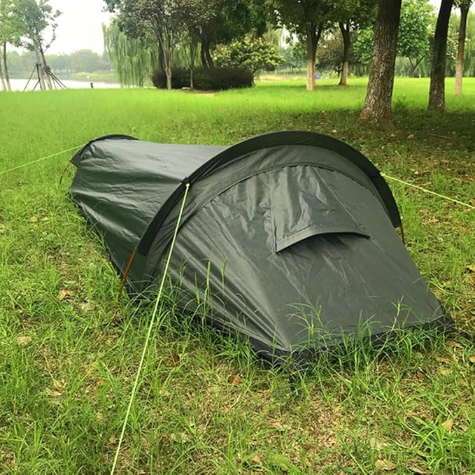 Single Person Backpacking Tent Hiking Bivy Tent Lightweight Sleeping Bag Tent with Ground ClothBackpacking Tent
