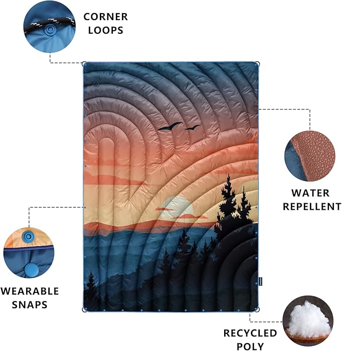 Camping BlanketLightweight Puffy Printed Camping Blanket Packable Outdoor Blanket for CampingTraveling Stadium Hiking Picnics