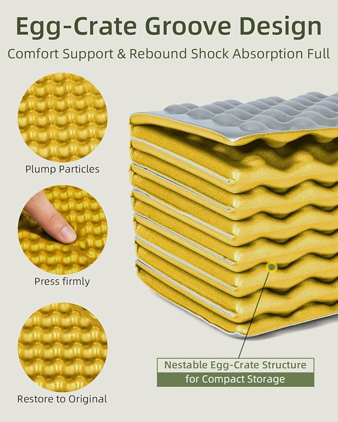Abahub Foam Camping Sleeping Pad Waterproof Soft Foam Matress for Adults Foldable Ultralight Wide Pad for Outdoor Backpacking Picnic Yoga