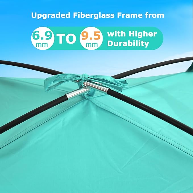 COMMOUDS Beach Tent Sun Shade for 3/4/6/8 Person UPF 50+ Beach Sun Shelter Canopy Tent Lightweight Easy Set Up and Carry