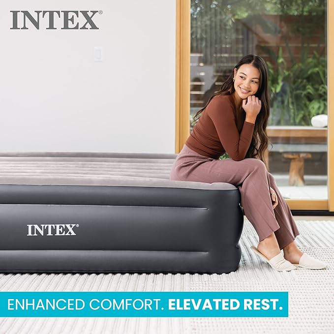 Intex King Air Mattress Dura-Beam Plus 16.5 Inflatable Bed with Built-in Pump