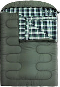 0 Degree Double Sleeping Bag for Adults Queen Size 2 Person Sleeping Bag for Cold Weather with Compression Sack for Car Camping Hunting and Tent Camp