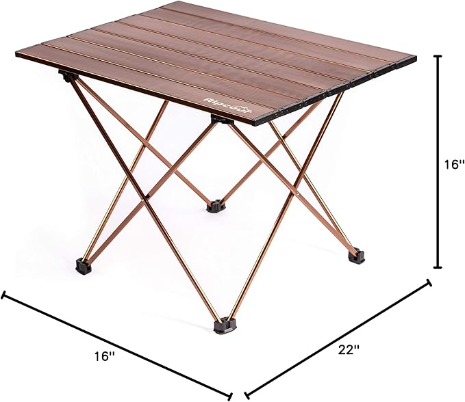 Alpcour Portable Camping Table – Lightweight Compact Folding Side Table in a Bag with Aluminum Top &amp Heavy Duty Hinge for Easy Travel &amp Storage – Great for Outdoor BBQ Backpacking Tailgate